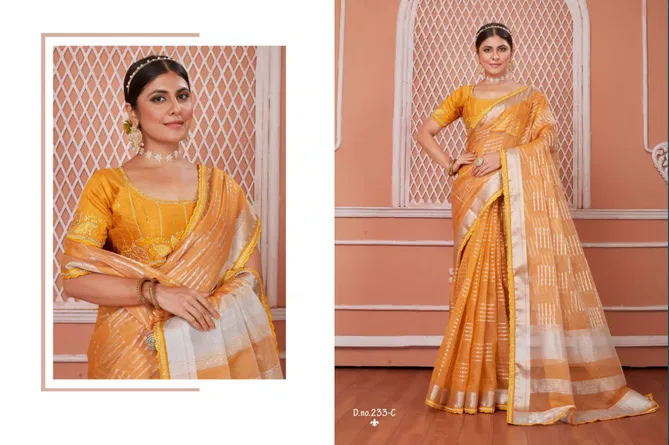 Sumitra 233 A To F Nylon Lining Designer Saree Wholesale In India